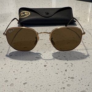 Ray-Ban Hexagonal Gold Sunglasses
